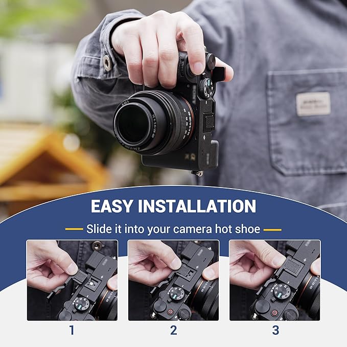 JJC Metal Thumb Up Grip for Sony A7CII A7C II A7CR A7C R Camera, Hot Shoe Mount Thumb Rest Support for Stable and Safe Hand Hold, with Anti-Scratch Silicone Pad, Not Affect The Use of Camera Buttons