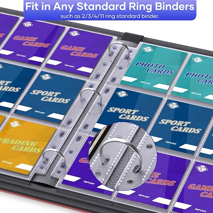 40 Pack 9 Pocket Page Protectors,720 Pockets Double Sided Card Holder Pages for a 3 Ring Binder, Card Protector Sheets Baseball Card Binder,Fit for MTG, TCG, Baseball Standard Cards