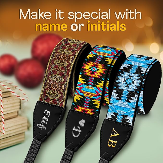 Art Tribute Camera Strap for All DSLR and Mirrorless Cameras. Add Your Name Or Initials Make It a Personalized Gift