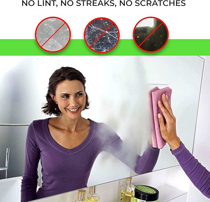 TILO Microfiber Cleaning Cloth – 19x13 Inch Ultra-Absorbent, Streak-Free, Lint-Free, Reusable Polishing Cloth for Dust, Grease, Dirt, and Delicate Surfaces – Non-Abrasive – Pink