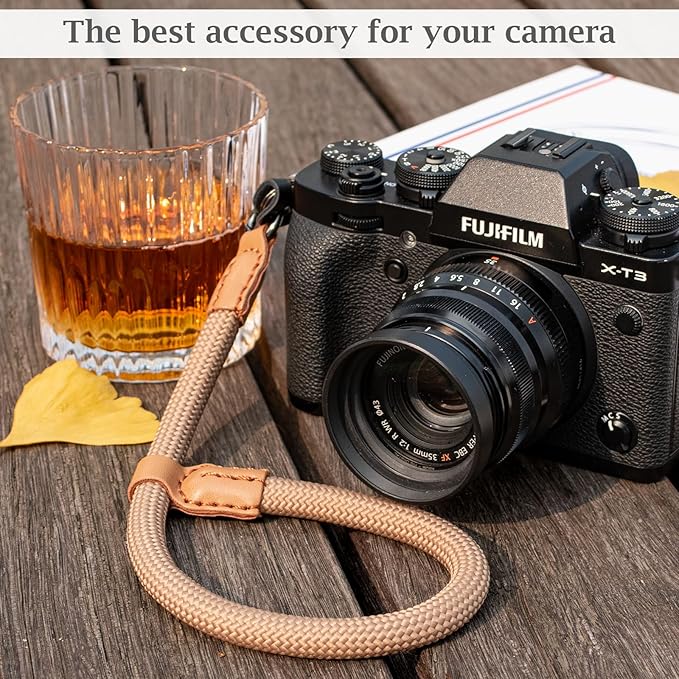 VOVMOEYA Rope Camera Wrist Strap for Sony Fujifilm Nikon Canon DSLR - Hand Strap - Khaki