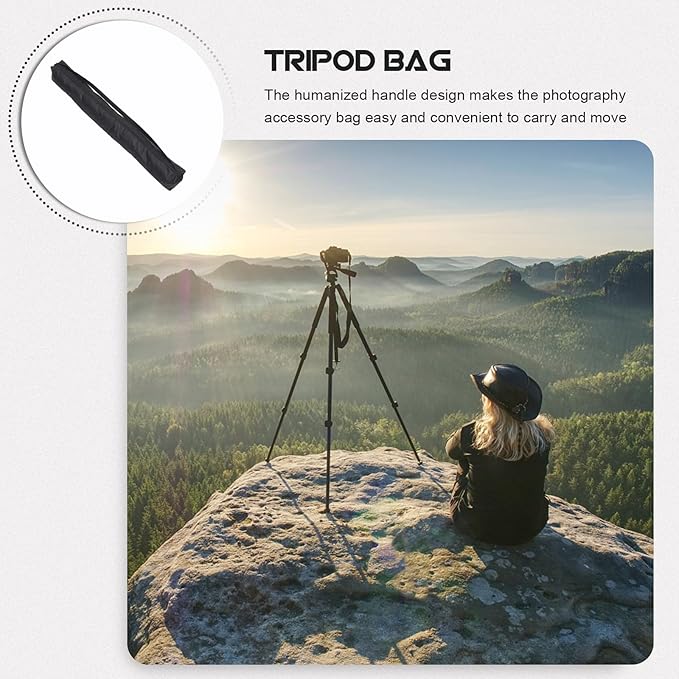 Kisangel Tripod Carry Bag and Photography Storage Bag with Shoulder Strap, Oxford Cloth Portable Padded Case for Outdoor Photography Equipment, 100X10X10Cm Compact Carrying Pouch