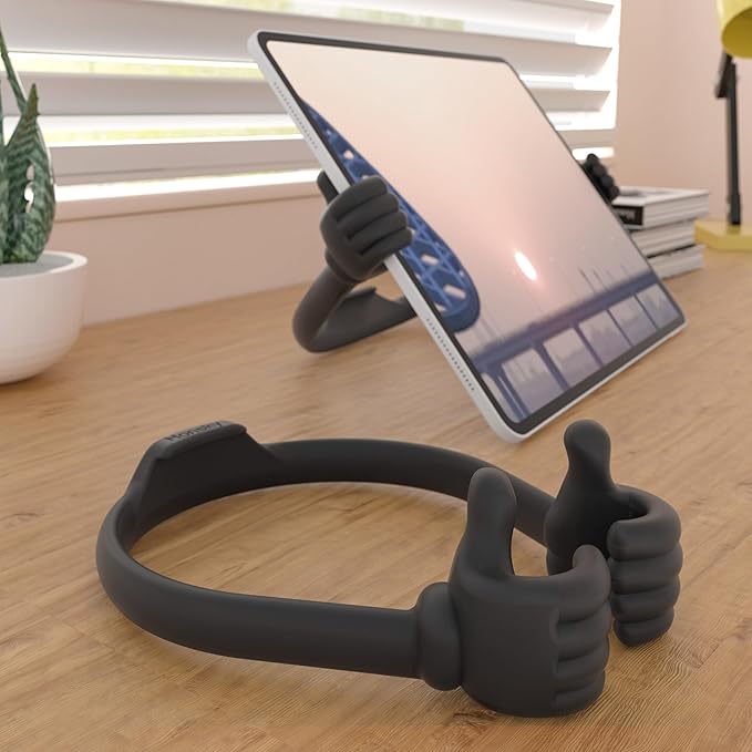 Honsky Adjustable Tablet Stand, Portable Phone Holder for Desk Bed - Multi-Angle Drawing Stand Compatible with All Tablets (Black)