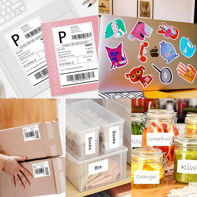 1" x 2 5/8" (100 Sheets) Address Labels, Labels Sticker Paper for Laser/Ink Jet Printer, Printable and Writable White Sticker Labels- Matte, 30 per Page Labels (Total 3000 Labels)