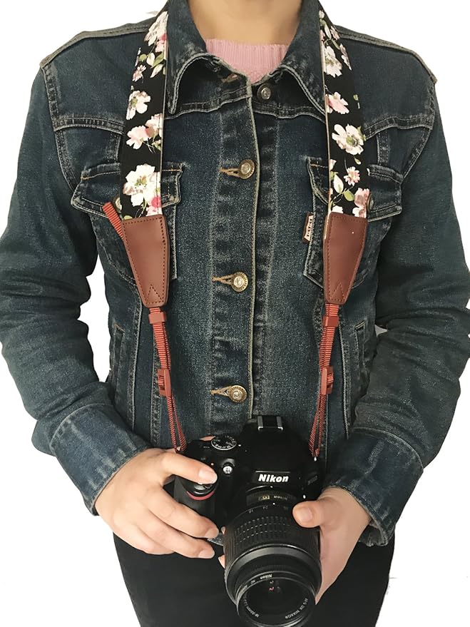 Alled Camera Strap Neck, Adjustable Vintage Floral Camera Straps Shoulder Belt for Women/Men,Camera Strap for Nikon/Canon/Sony/Olympus/Samsung/Pentax ETC DSLR/SLR
