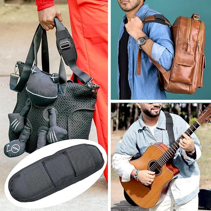 Removable Shoulder Strap Pad, Backpack Strap Pads, Guitar Strap Pad, Shoulder Pad for Bag Strap Pad, Shoulder Strap Padding, Black Removable Luggage Bags Shoulder Strap Pads