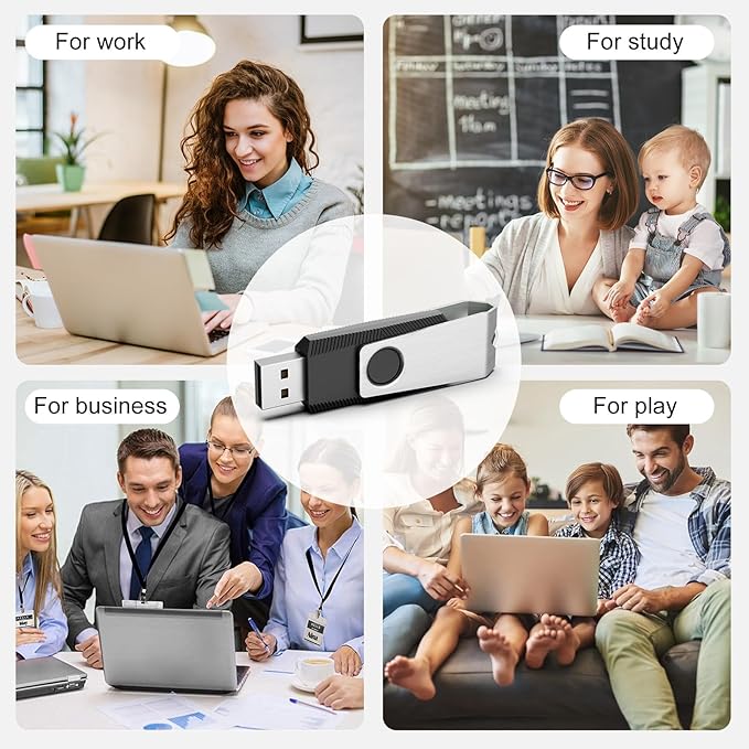 TOPESEL 32GB Flash Drive 5 Pack Bulk, USB2.0 Thumb Drive USB Stick for Data Storage Backup, Jump Drive Pen Drive Zip Drive Memory Stick with Indicator, USB Storage Flash Drive Swivel Design