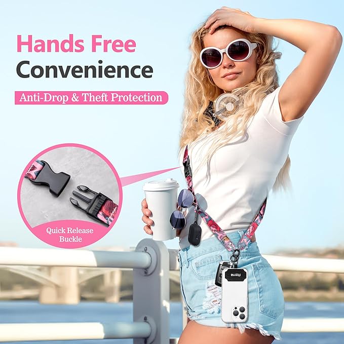 Azrra Adjustable Crossbody Phone Lanyard: Universal Crossbody Phone Strap Adjustable Cell Phone Lanyard for iPhone Samsung