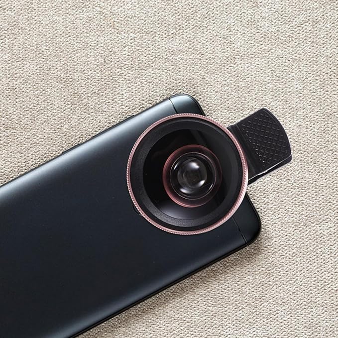 Alipis 37mm Clip-on Phone Lens 0.45x Wide Angle Macro Camera Lens for Smartphones Rose Gold for Mobile Photography