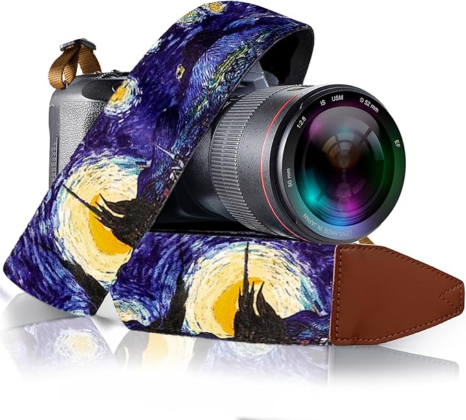 Art Tribute Camera Strap for All DSLR and Mirrorless Cameras. Add Your Name Or Initials Make It a Personalized Gift
