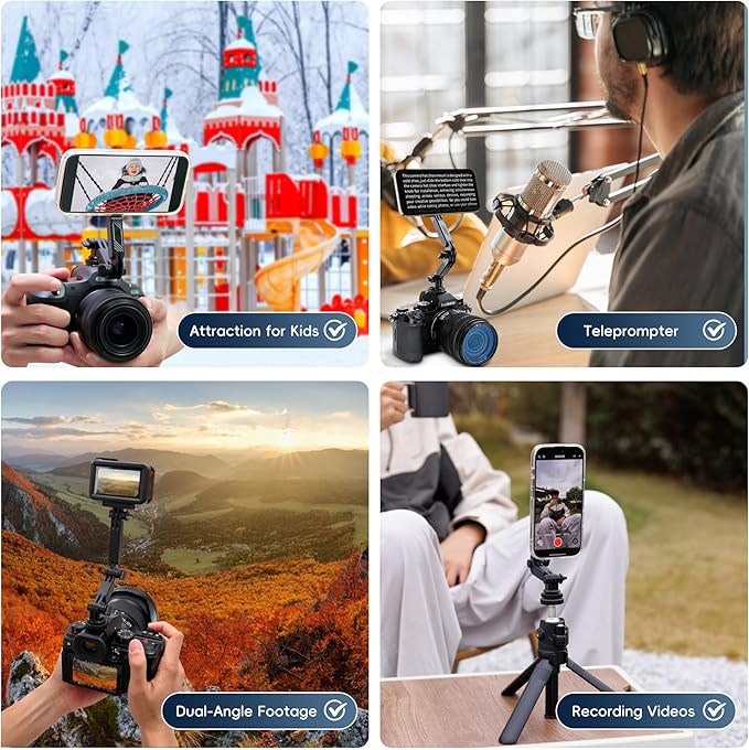 Magnetic Cold Shoe Mount for Phones & Action Camera, Detachable Hot Shoe Phone Holder Adapter with 1/4" 20 Thread Phone Tripod Mount for iPhone 17 Air 16 15 14 Pro Max Osmo 360 Action 5 Pro 4 Hero 13
