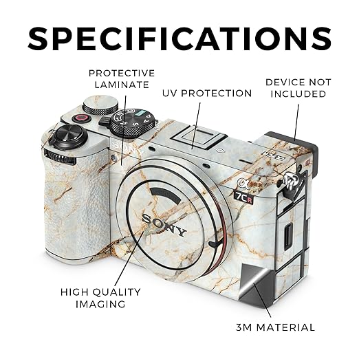 Camera Skin Compatible with Sony Alpha 7CR Camera (2023) - Antique Marble - Premium 3M Vinyl Protective Wrap Decal Cover - Easy to Apply | Crafted in The USA by MightySkins