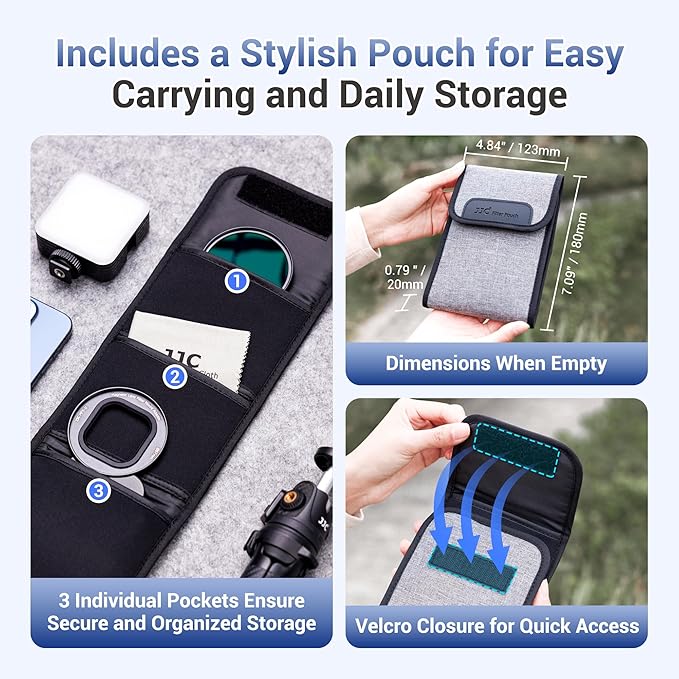 67mm CPL Filter, Lens Filter Adapter Pouch Set for iPhone 16 15 14 Pro Pro Max Plus, Magnetic Phone Lens Filter Ring with 1/4-20" & Cold Shoe Mount Pull-Out to Fit 17 Pro Max