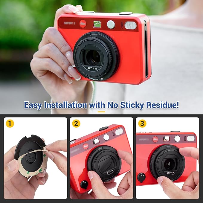 Lens Cap Cover Protector for Leica Sofort 2 Instant Camera, Rotate to Open or Close Leaves, Anti-Scratch Dustproof Protective Lens Cap Accessories for Leica Sofort 2 Camera - Black