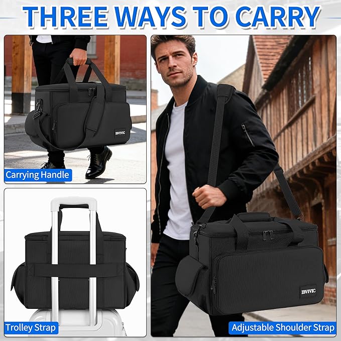DJ Cable File Bag with 6 Detachable Dividers High Capacity Gig Cable Bag for Cords,DJ Gear,Sound Instrument and Accessories, Blue