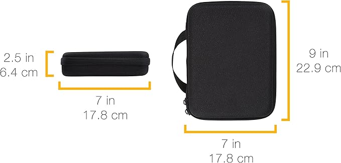 Amazon Basics Small Portable Protective Carrying Case for GoPro and Action Camera, Padded with Secure Handle, 9 x 7 x 2.5 inches, Black