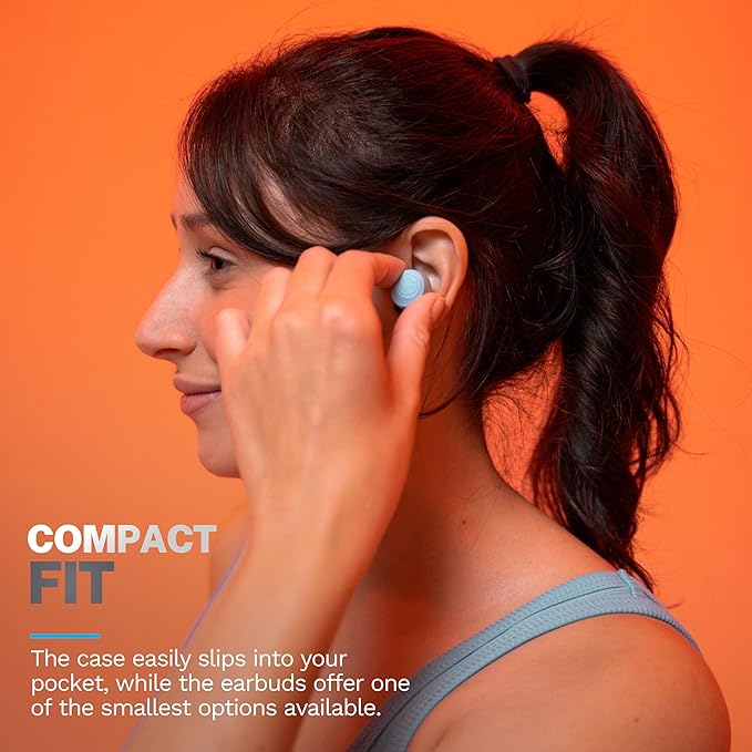 JLab Go Air Pop+ True Wireless Earbuds, in Ear Headphones, Bluetooth Earphones, 35H Playtime Ear Buds, Bluetooth Earbuds with Microphone, USB-C Charging Case, Dual Connect, EQ3 Sound, Light Blue