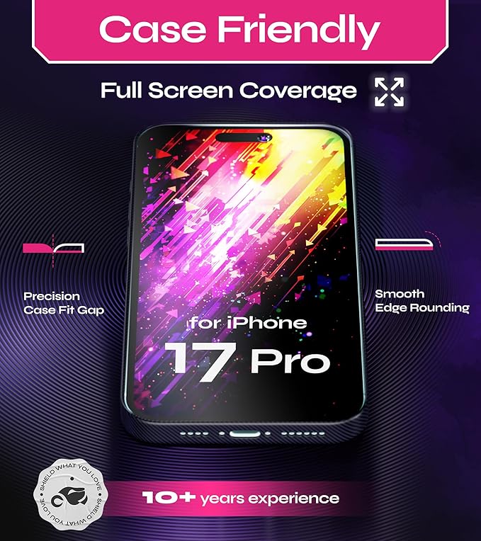 Defenslim for iPhone 17 Pro Screen Protector (2Pack), Easy Auto-Align Install Kit, 6.3" Tempered Glass, 9H Hardness, Ultra HD Clear, Case Friendly, EasyShield