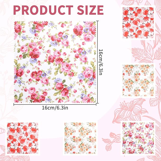 6Pcs Thickened Eye Glass Clean Cloths, Elegant Flower Design Glasses Cleaning Cloth with Iron Box, Reusable Eyeglass Cleaning Cloth for Eyeglasses, Camera Lens, Cell Phones, Laptops