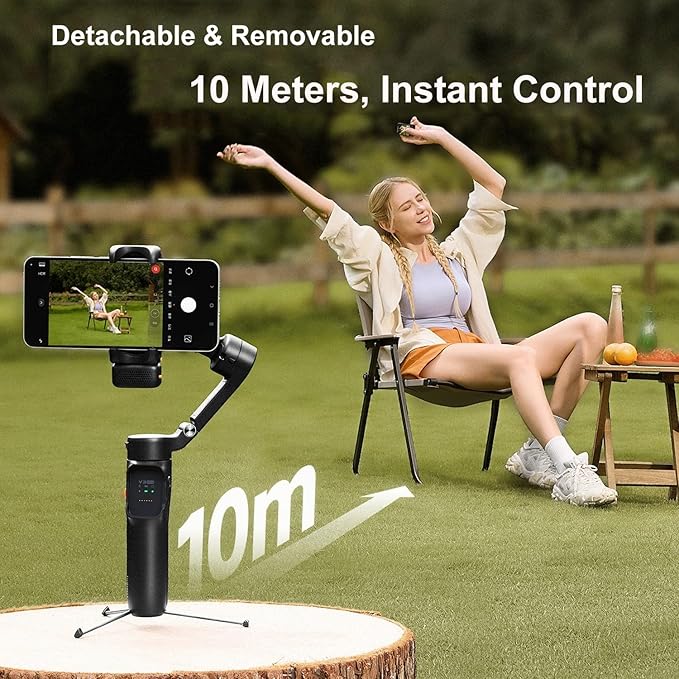 Hohem iSteady V3 Ultra Gimbal Stabilizer for iPhone Android Smartphone,Phone Gimbal with AI Tracking,Fill Light,Detachable Touchscreen Remote,Phone Stabilizer for Video Recording,YouTube TikTok Travel