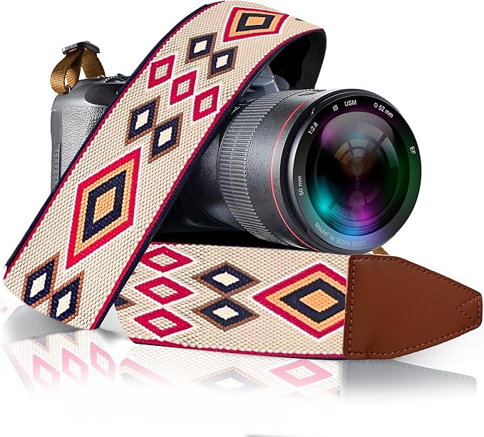 Art Tribute Camera Strap for All DSLR and Mirrorless Cameras. Add Your Name Or Initials Make It a Personalized Gift