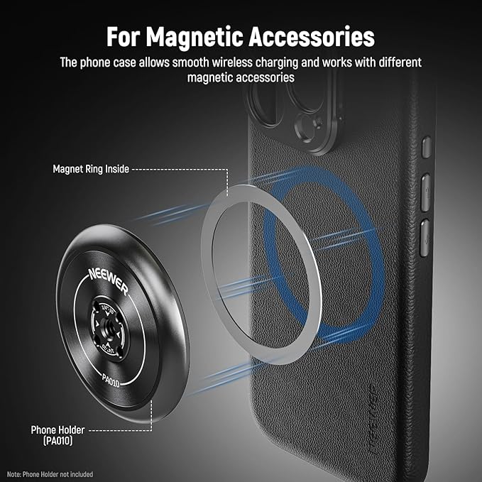NEEWER Phone Case for 17 Pro, Modular Protective TPU/PC Phone Cover with 67mm Thread Filter Ring, 17mm Lens Backplate, T Mount Lens Adapter Compatible with Moment MagSafe iPhone 17 Pro, PA133