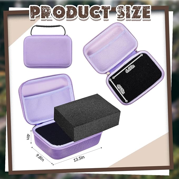 Relaxweex EVA Hard Case with Customizable Foam 13.5 x 9.8 x 5.5 Inch Protective EVA Carrying Case Shockproof Outdoor for Camera, Digital Products, Electronic Instruments with Knife, Purple