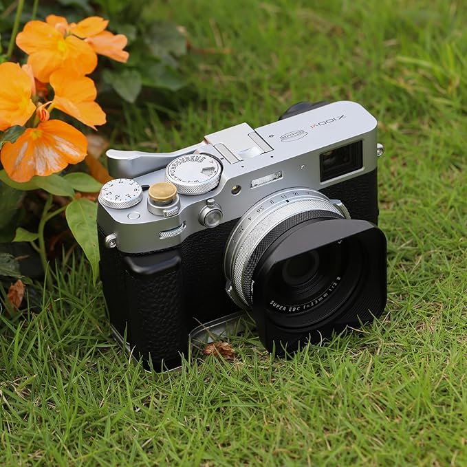 Haoge THB-XVS Metal Thumb Grip Up Rest Hand Grip for Fujifilm X100VI Fujinon X100V Camera Accessories Silver Hot Shoe Thumb Up