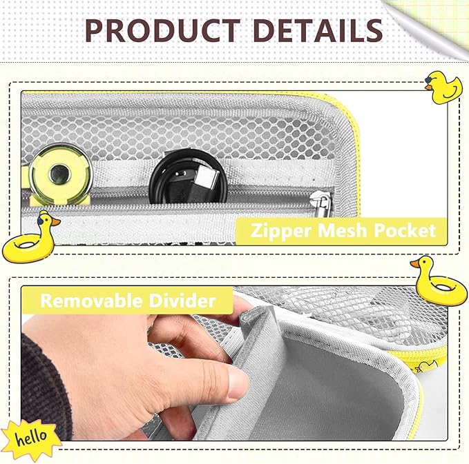 Leayjeen Kids Camera Case Compatible with Kids Instant Print Camera, Kids Instant Camera for 1080P Printed Photos,Best Christmas Gifts and Birthday Gifts for Kids-Little Yellow Duck（Case Only）