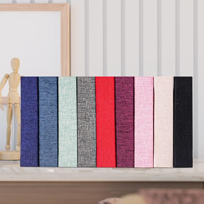Vienrose Photo Album 4x6 50 Pockets Linen Frame Cover with Memo Areas Photobook Mini Slip-in Picture Book for Wedding Baby Vacation, Pink