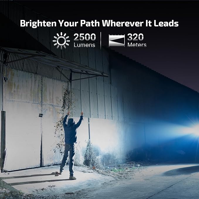 OLIGHT Warrior Ultra 2500 Lumens Tactical Flashlight, Compact Dual Switches Rechargeable Bright Light with Proximity Sensor, Suitable for Emergency, Outdoor, Searching (Stealth Grey)