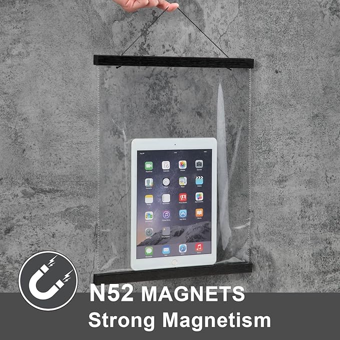 WITCOLOR Magnetic Poster Hanger Frame - 16x20 16x24 16x12 Wooden Poster Frame, Solid Black Color Wood, Strong Magnets for Easy Hanging Posters Maps Pictures Canvas Wall Art Christmas Decor