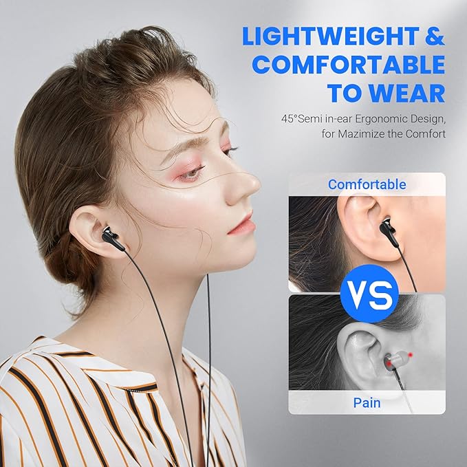 USB C Headphones for Samsung S25 Ultra S24 S23 Fe S22+, Type C Earphones with Microphone HiFi Stereo Volume Control Magnetic in Ear Wired Earbud for iPhone 17 Air 16 15 Pro Max Plus/Galaxy S26 Flip 7