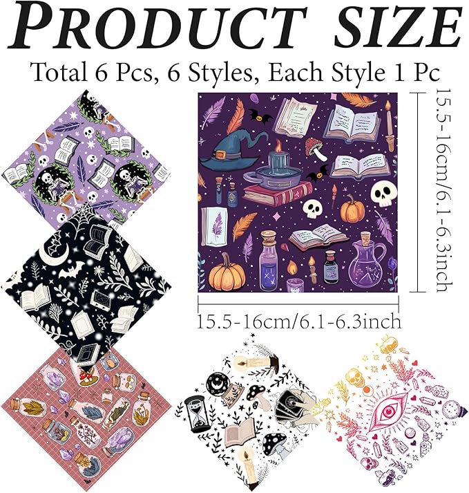 CREATCABIN 6 Pcs Tarot Glasses Cleaning Cloth Microfiber Cloth Soft Multicolor Sunglasses Cleaner Cloths Reusable Thicken Wipes Cloths for Women Men Eyeglasses Camera Cell Phone Lens Screens 6x6in
