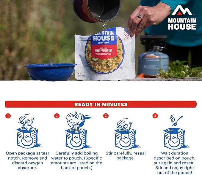 Mountain House Emergency Meal Assortment Kits, Freeze-Dried Survival Food Kit for Disaster Preparedness & Long-Term Storage, 30-Year Shelf Life