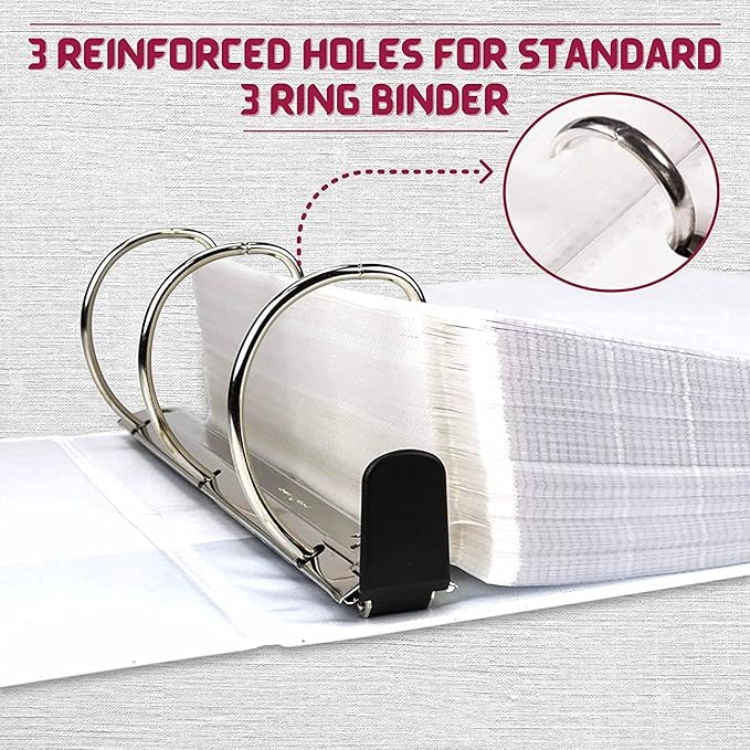 Heavy Duty Sheet Protectors for 3 Ring Binder, 200 Count Bulk Clear Page Protectors, Top Loading Plastic Sleeves 8.5 x 11 inch