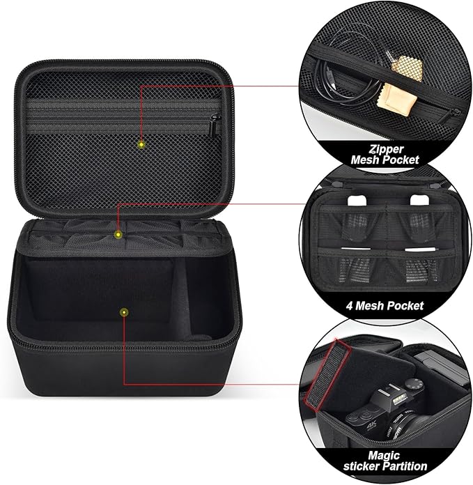 ANKHOH Vlogging Camera Case for Duluvulu/for Zostuic/for YIGLLO/for Gavonde/for Canon/for Kodak Pixpro Digital 4K 5K Camera Carrying Travel Bag for SD Cards, Accessories(Box Only)