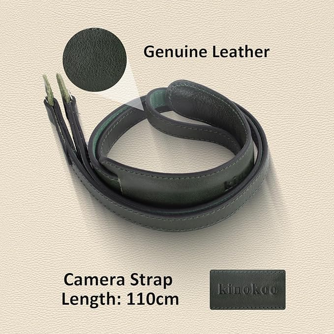 MUZIRI KIINOKOO Genuine Leather Camera Neck Shoulder Strap - Vintage Leather Shoulder Strap for Most of Digital Cameras