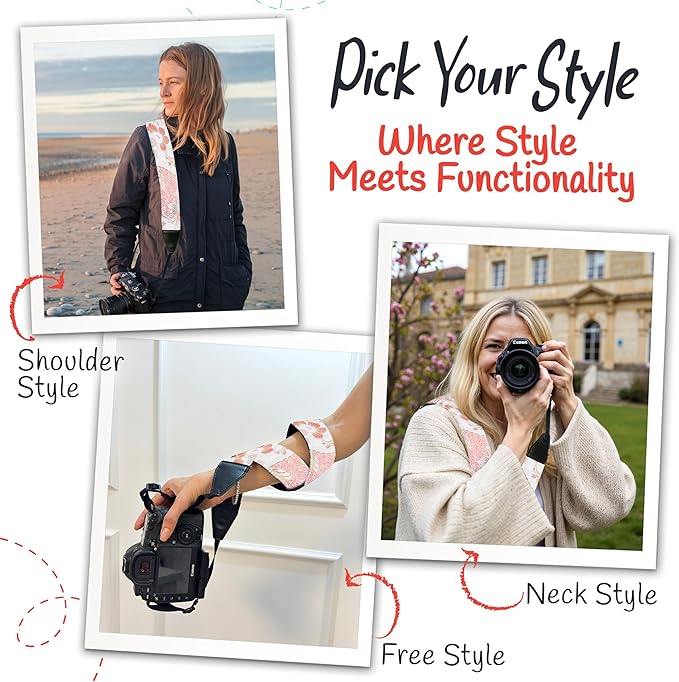 Art Tribute Camera Strap for All DSLR and Mirrorless Cameras. Add Your Name Or Initials Make It a Personalized Gift