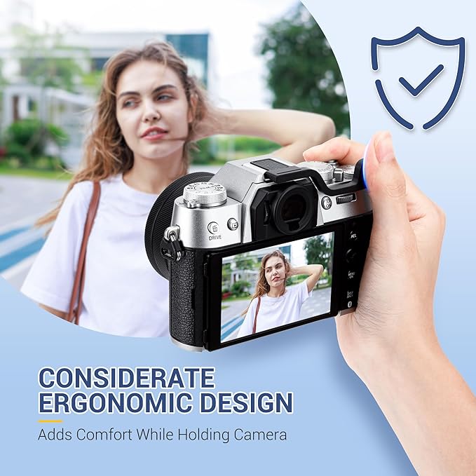 JJC Deluxe Metal Thumb Up Grip for Fuji Fujifilm X-T50 XT50 Mirrorless Camera, Hot Shoe Thumb Rest Support Grip for Stable and Safe Hand Hold, Not Affect The Use of Camera Buttons, Silver Color