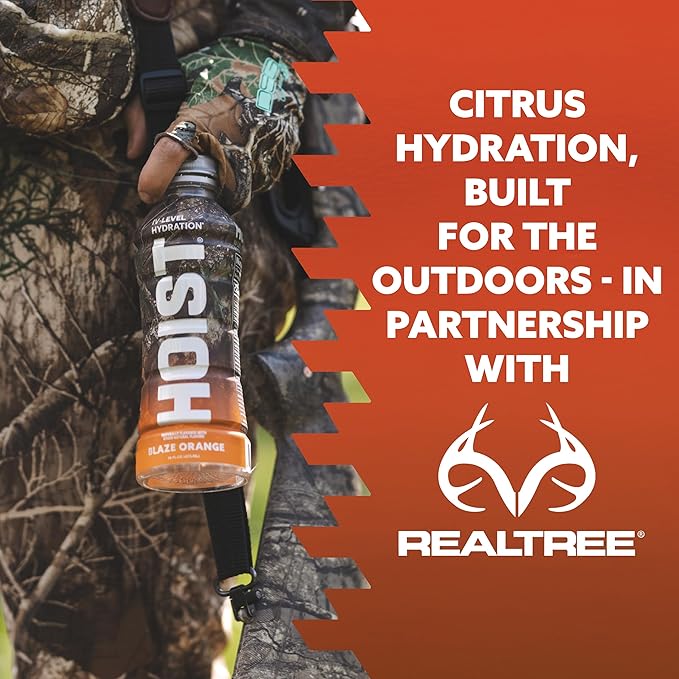 HOIST Premium Military Hydration Electrolyte Drink, Powerful IV-Level Hydration, Clinically Proven Dye Free Performance Drink, Blaze Orange, 16 Fl Oz (Pack of 12)