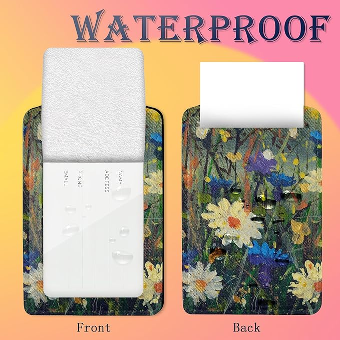 2 Pack Luggage Tags for Suitcases,White Daisies Flower Blue Cornflowers Leather Cruise Suitcases Tag with Stainless Steel Loop Privacy Cover Travel Bag Tags Luggage Identifiers for Women Girl Suitcase