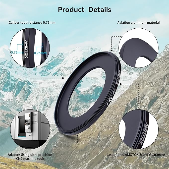 82mm Lens to 55mm Camera Lens Adapter,82mm to 55mm Filter Step-Down Ring Adapter Ring,Compatible All 55mm Filter Accessory