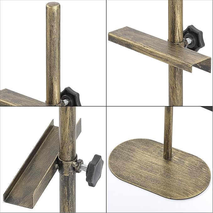 Adjustable Easel Stand for Sign, Metal Heavy Duty Picture Easels for Display, Tabletop Easel Stand for Picture Frames up to 28", Antique Gold Easel Stands with Base for Art Paintings Photos