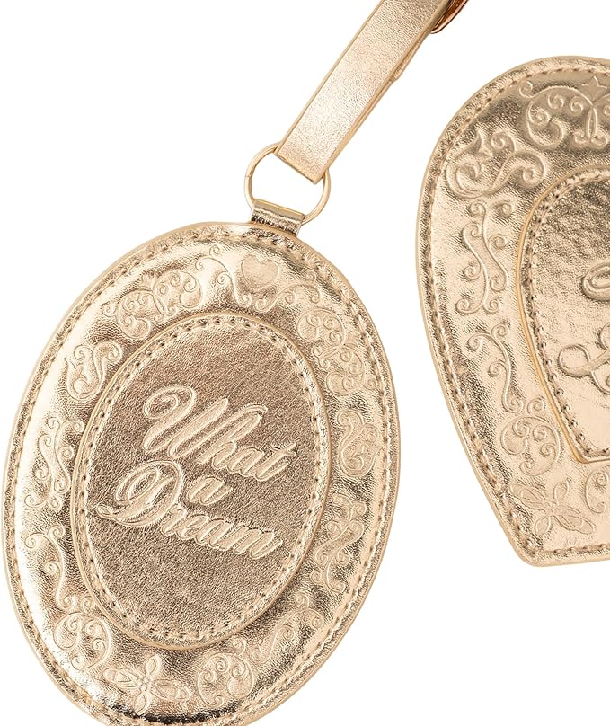 ban.do Getaway Suitcase Tag Set of 2 for Travel, Novelty Shaped Durable Vegan Leather Luggage Identifier (Lockets)