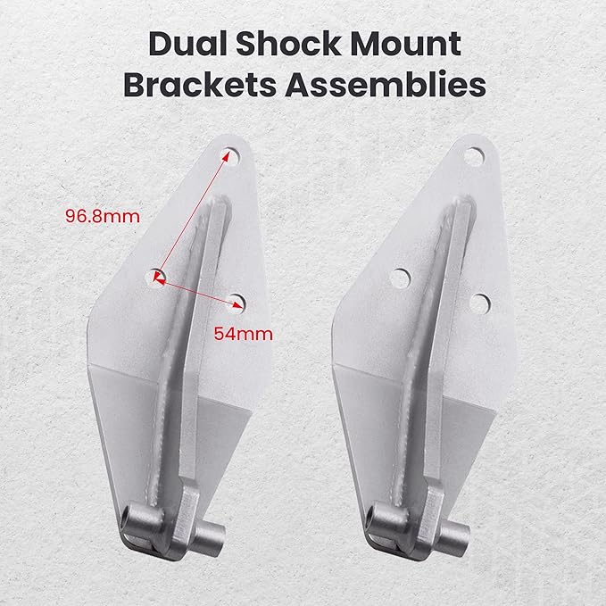maXpeedingrods Dual Front Shock Mount Kit for 1999-2004 Ford F250 F350 Super Duty 4WD W/Hardware Front Dual Twin Shock Bracket Kit