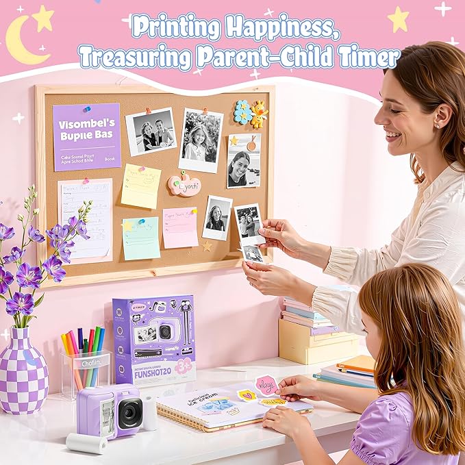 Kids Instant Print Camera Paper, Thermal Printing Refill Set for Toddler Camera, Compatible with ETIKEZ Funshot 20, HD Camera Thermal Printing Paper, 2.2" x 26ft (5.6cmx8m) Per Roll, 5 Rolls