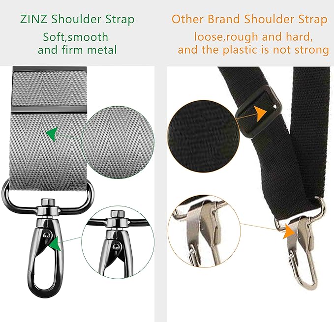 ZINZ Shoulder Strap 58" Ultra-Thick Fixed Padded and Adjustable Buckles Crossbody Strap for Briefcase Laptop Bag Luggage