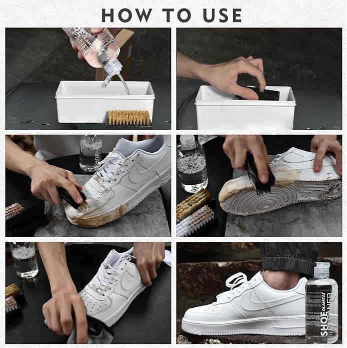 Shoe Cleaner Kit for Sneaker, Cleaning Kit, Sneaker 10Oz with 3 Brush & Microfiber Towel Included, Shoe, Suede, Boot, Canvas, PU, Fabric, etc,Clear,(Madala-SC-210201)