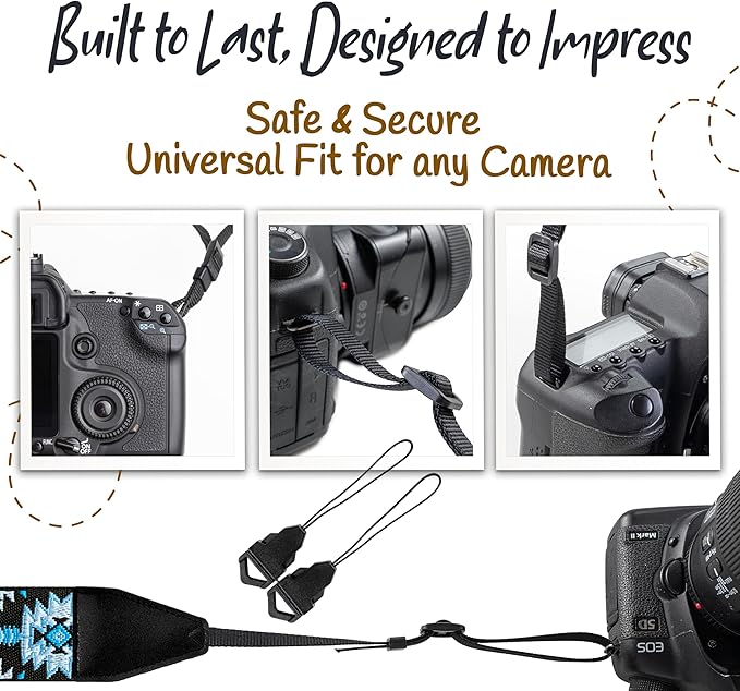 Art Tribute Camera Strap for All DSLR and Mirrorless Cameras. Add Your Name Or Initials Make It a Personalized Gift